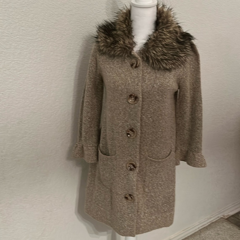 Fever Cardigan With Faux Fur Collar